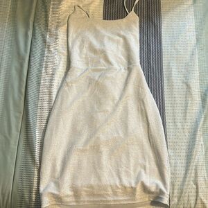 White/silver sparkle bodycon dress